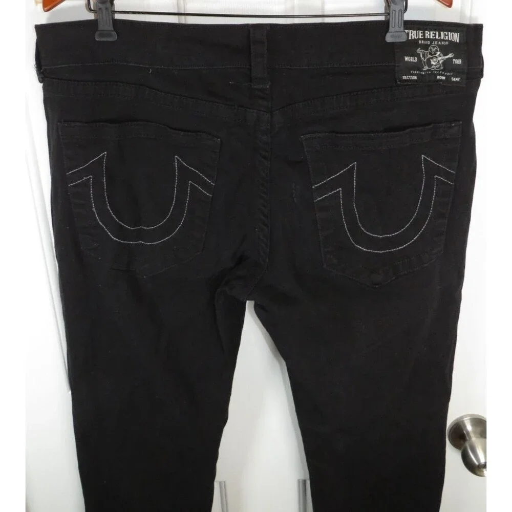 True Religion Geno Relaxed Slim Fit Jeans Mens 38x31 Black Stretch